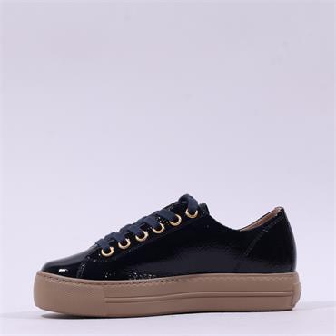 Paul Green Side Zip Platform Trainer - Dark Navy Patent